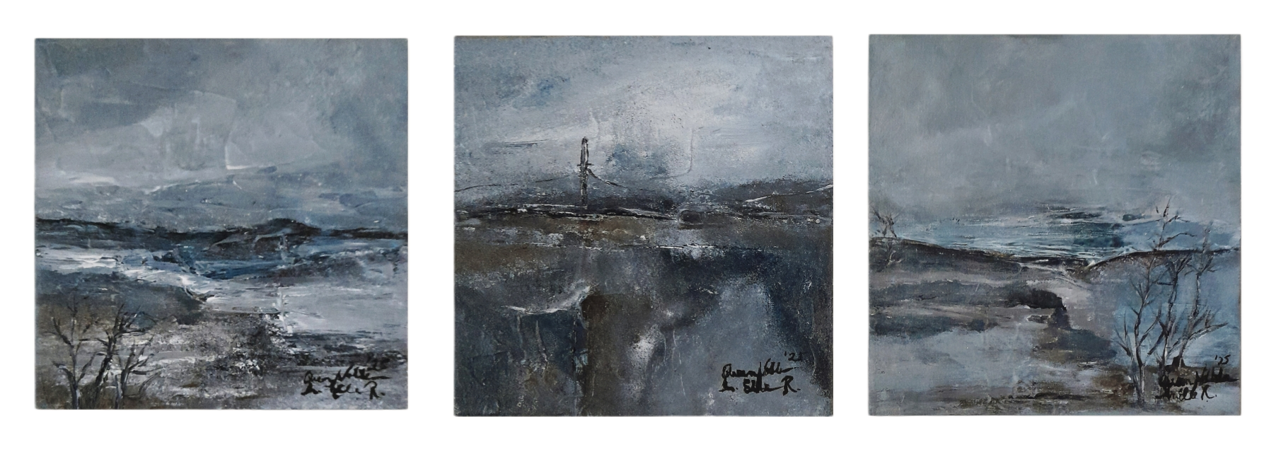 Triptych Original Landscape Painting - The Secret Life Can Offer By QueenNoble