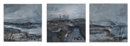 Triptych Original Landscape Painting - The Secret Life Can Offer By QueenNoble