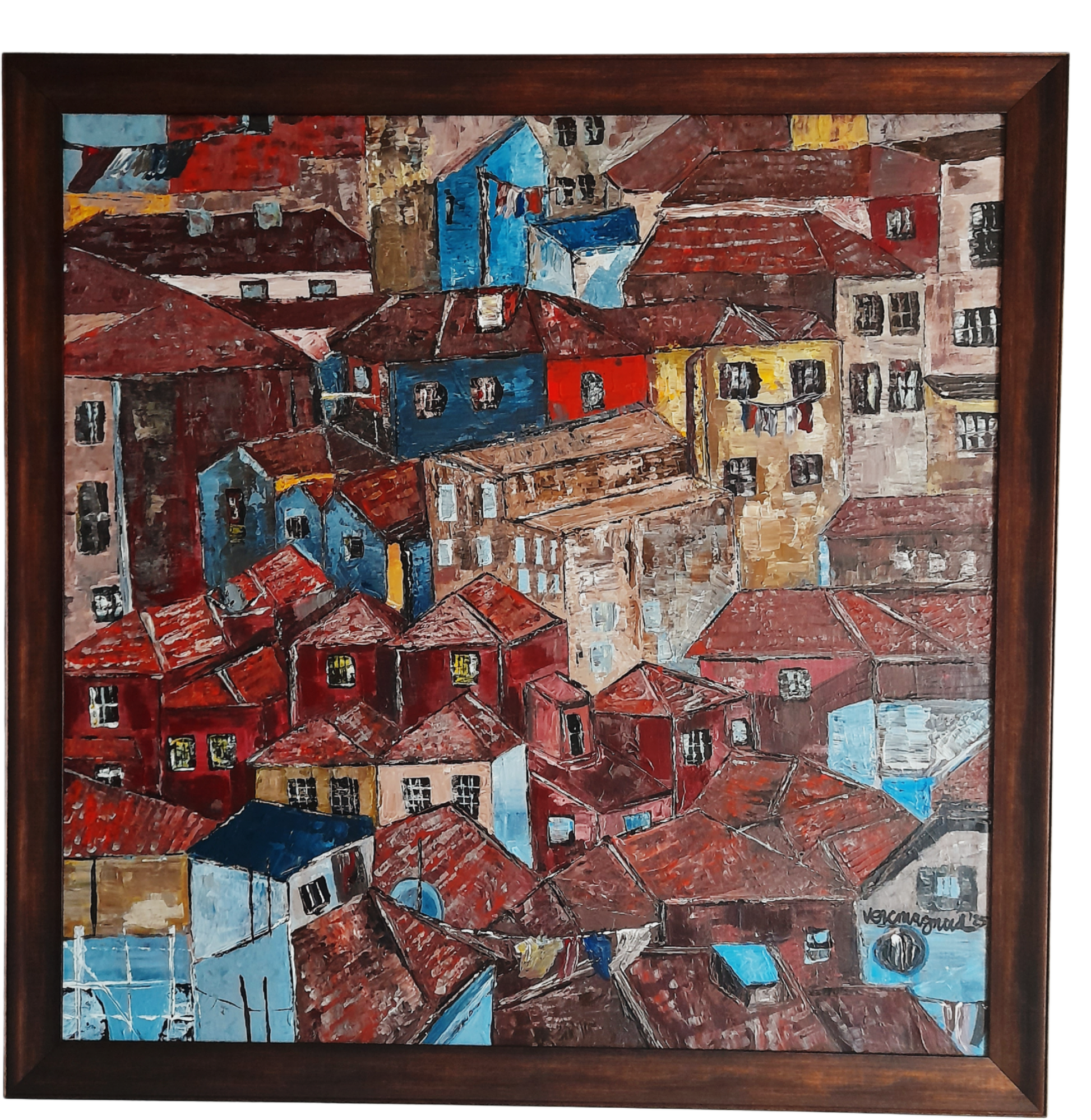 Portugal Original Landscape Painting Textured Impasto Art By Vercmagnus&nbsp;