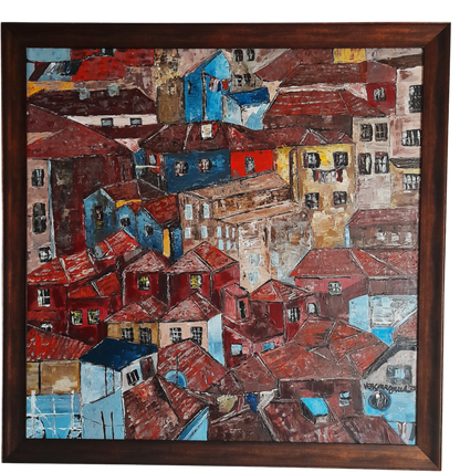 Portugal Original Landscape Painting Textured Impasto Art By Vercmagnus&nbsp;