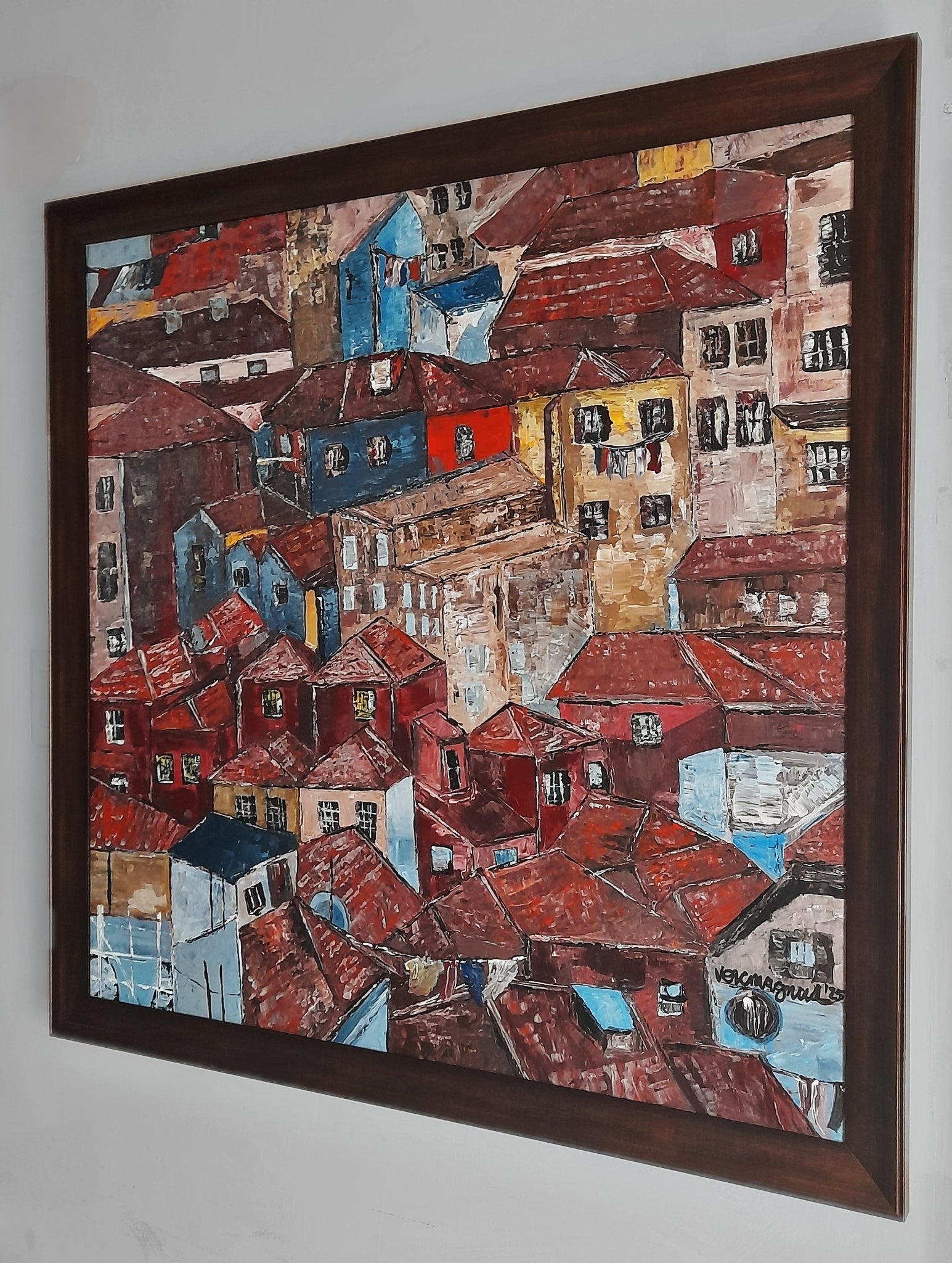 Portugal Original Landscape Painting Textured Impasto Art By Vercmagnus&nbsp;