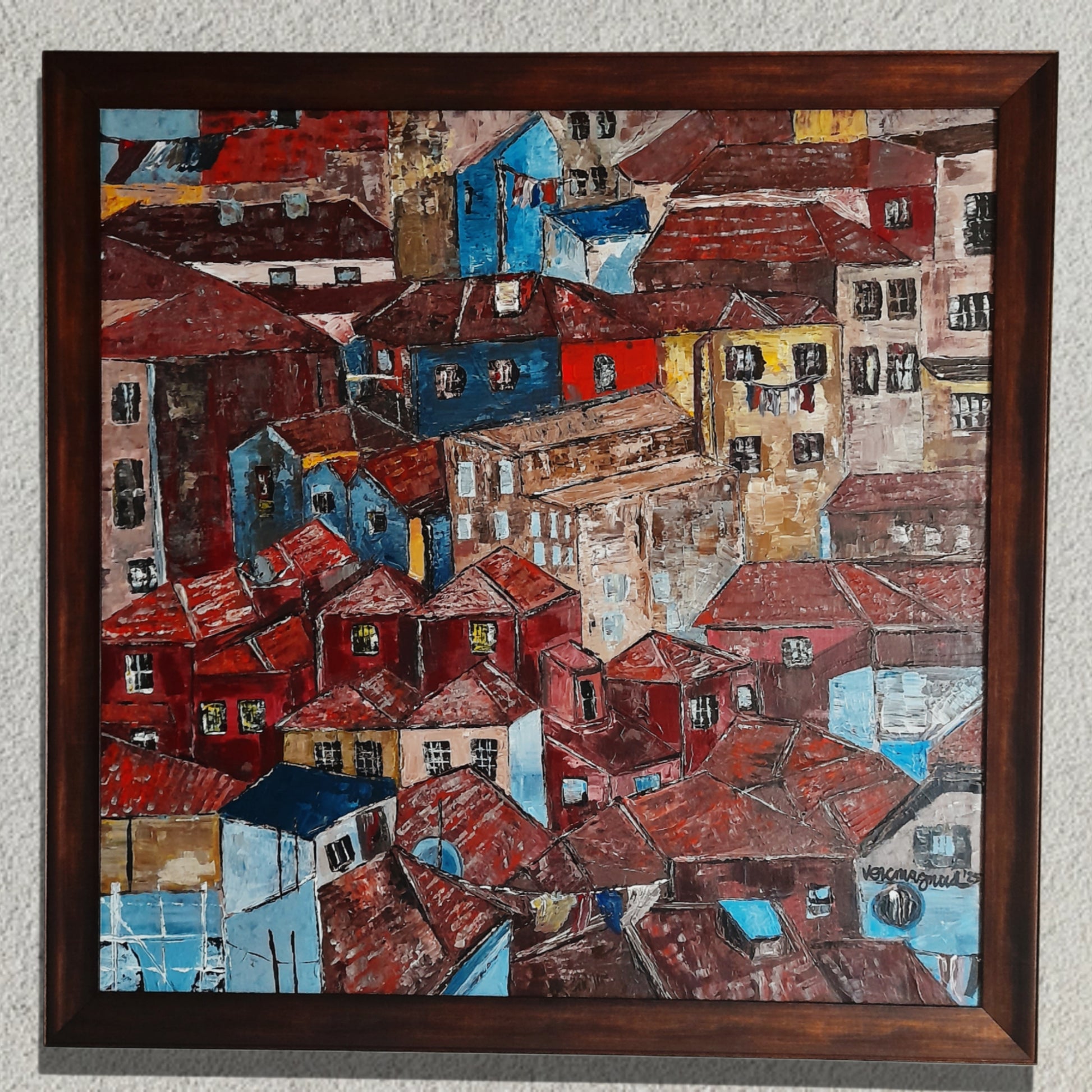 Portugal Original Landscape Painting Textured Impasto Art By Vercmagnus&nbsp;