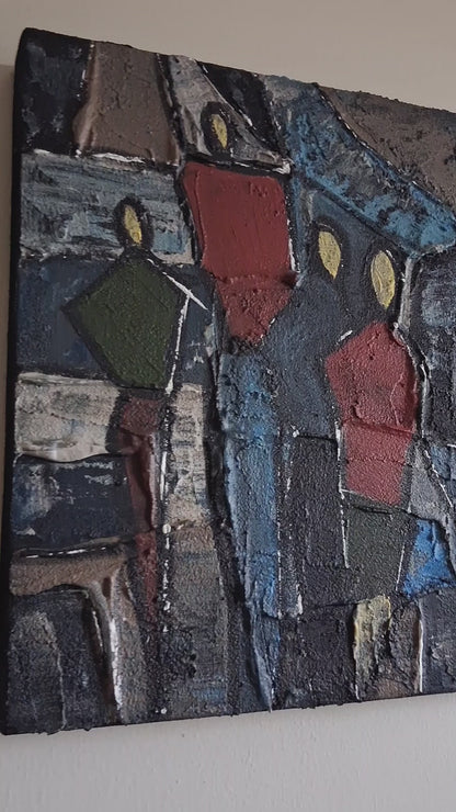 The Tourists Abstract Original Painting by Vercmagnus