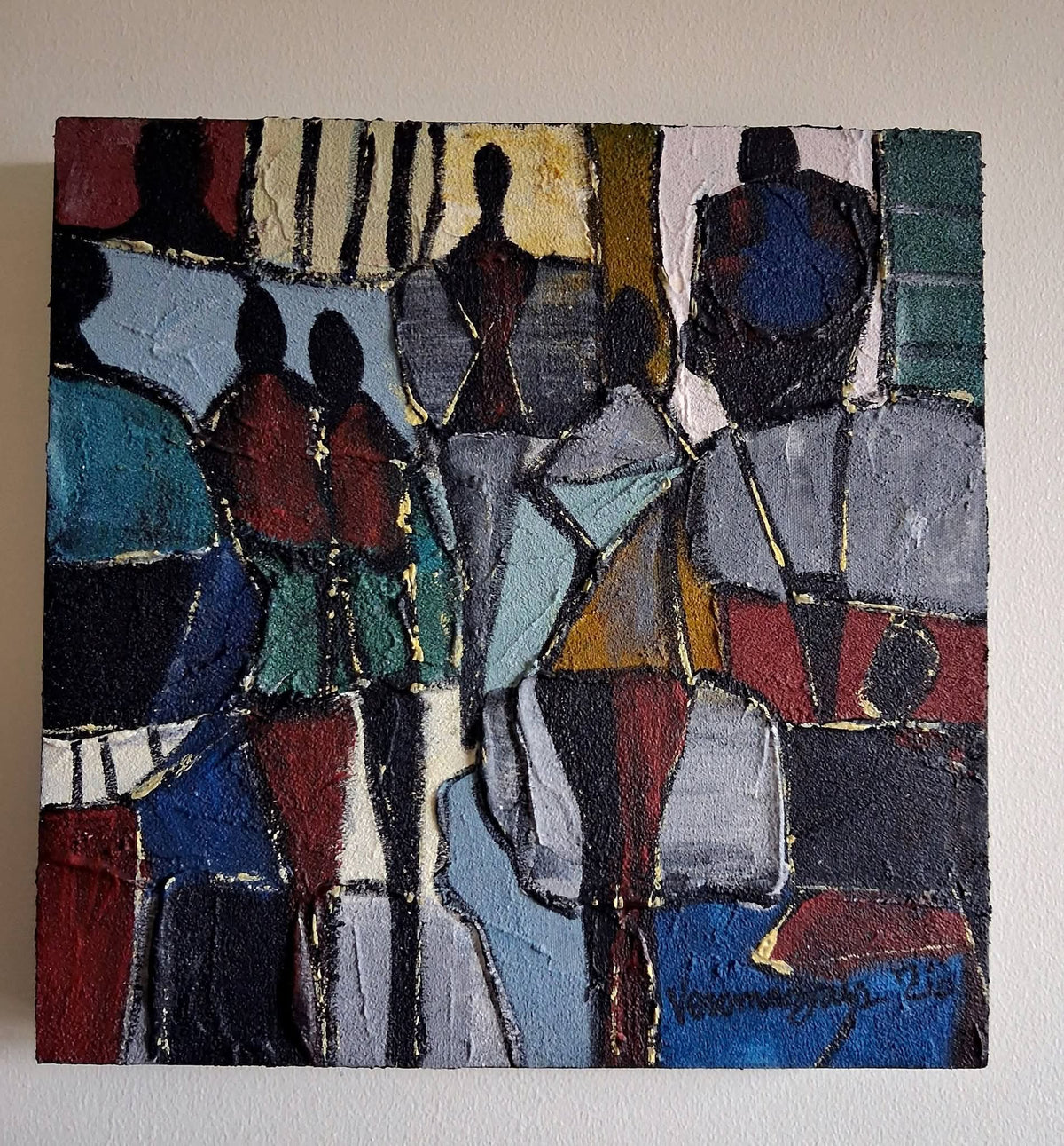Abstract Art Original Painting Street Walks By Vercmagnus