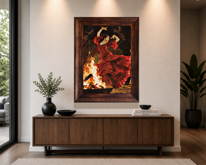 Spanish Dance By QueenNoble Framed Flamenco Painting Original