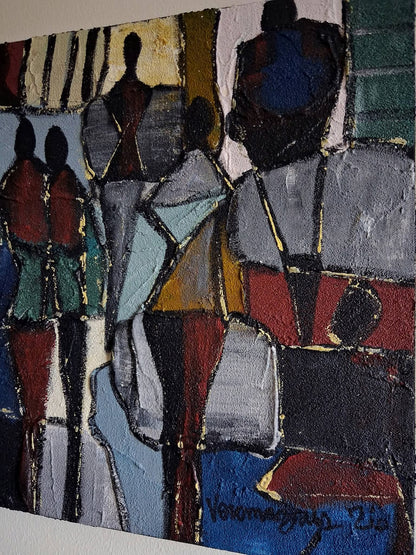 Abstract Art Original Painting Street Walks By Vercmagnus