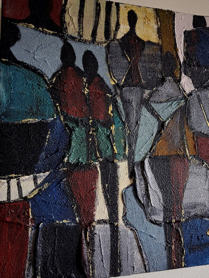 Abstract Art Original Painting Street Walks By Vercmagnus