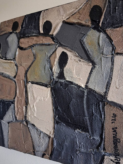 Impasto Abstract Painting People Series Style By Vercmagnus