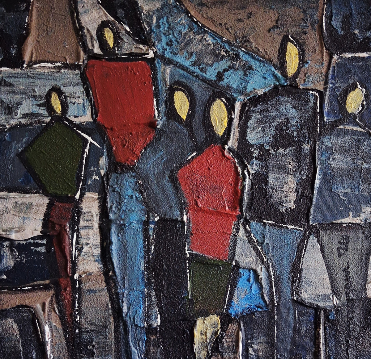 The Tourists Abstract Original Painting by Vercmagnus