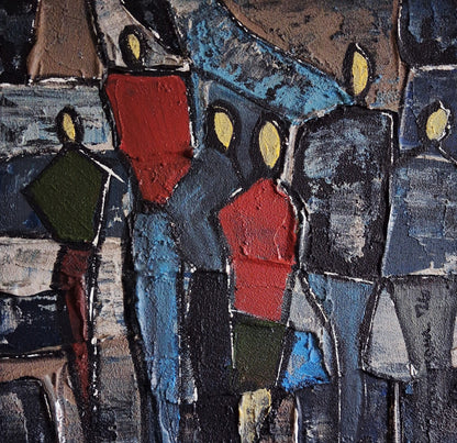 The Tourists Abstract Original Painting by Vercmagnus