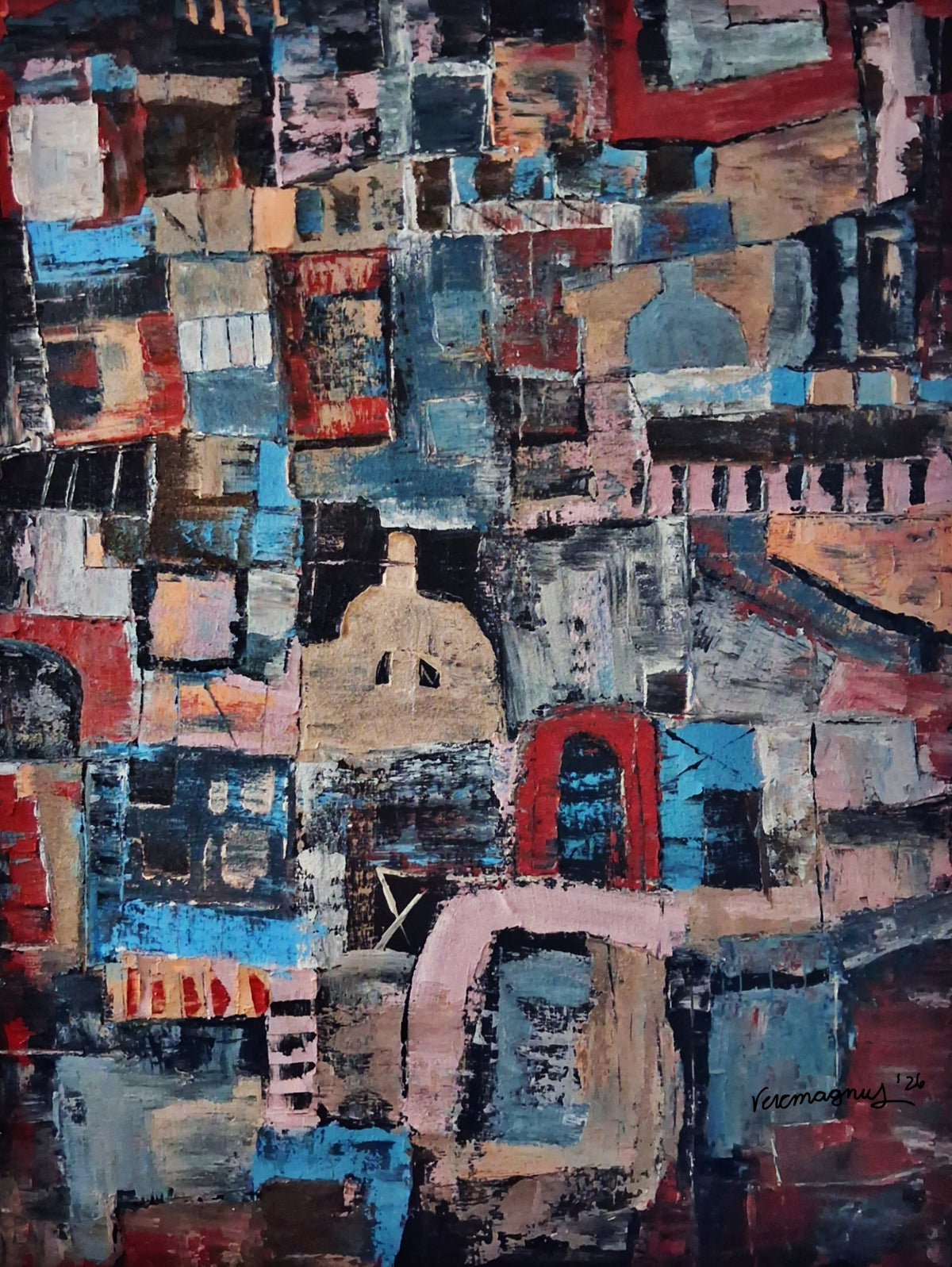 Hogar By Vercmagnus Impasto Abstract Original Painting