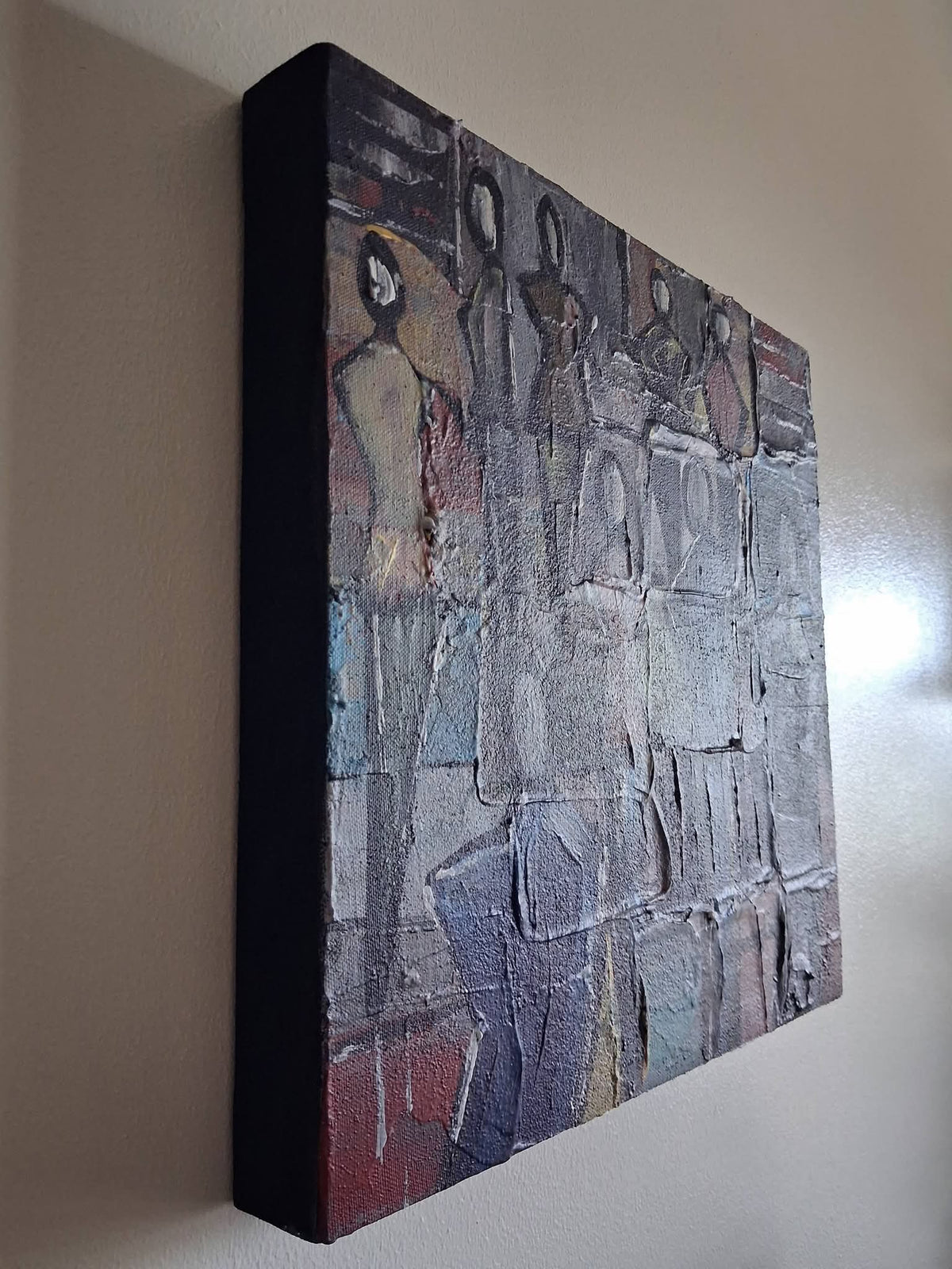 The Queue By Vercmagnus Impasto Abstract Painting Original Art