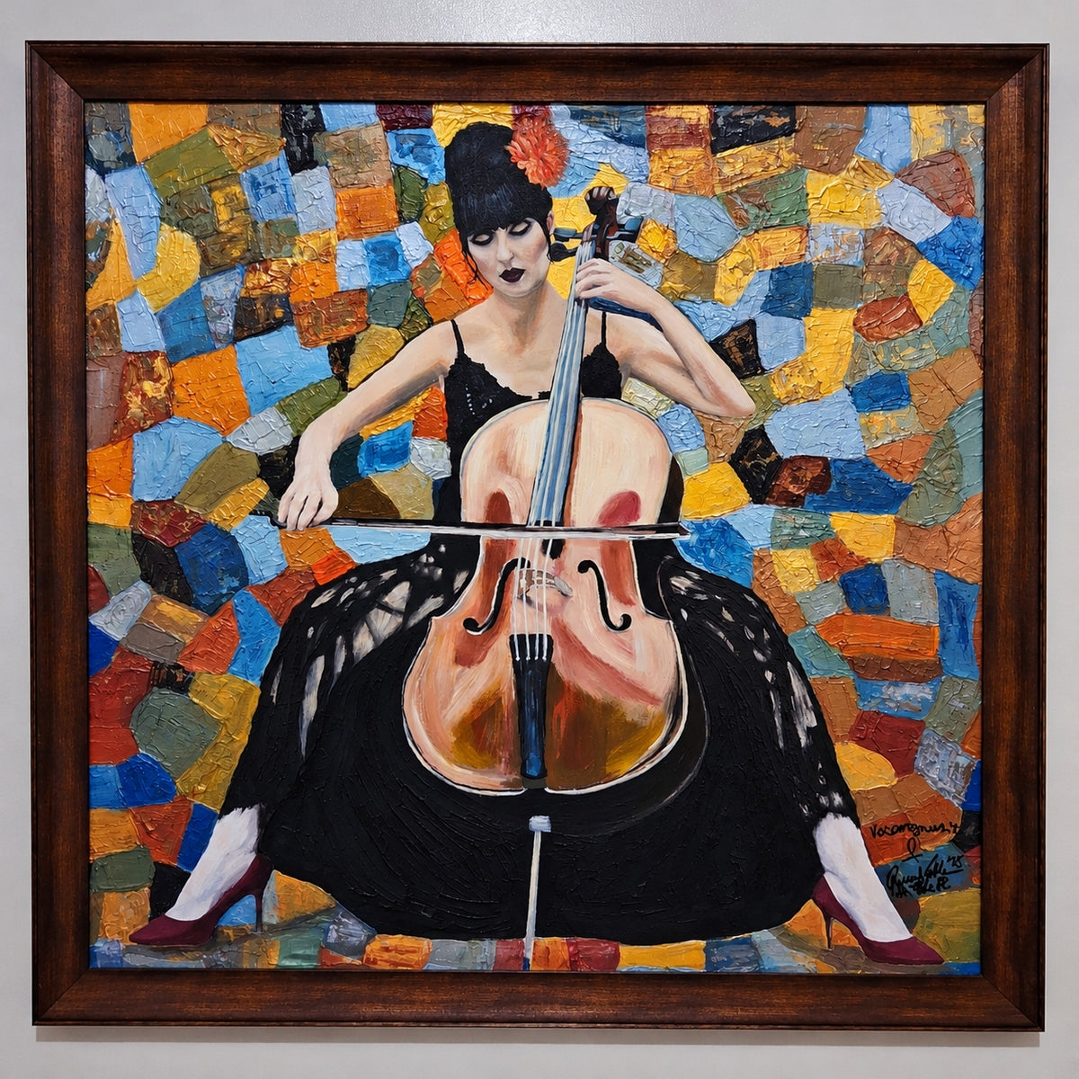 The Cello Player Impromptu Portrait Painting Collaborated Piece By QueenNoble and Vercmagnus