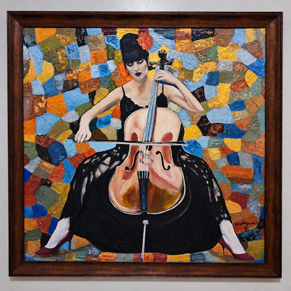 The Cello Player Impromptu Portrait Painting Collaborated Piece By QueenNoble and Vercmagnus