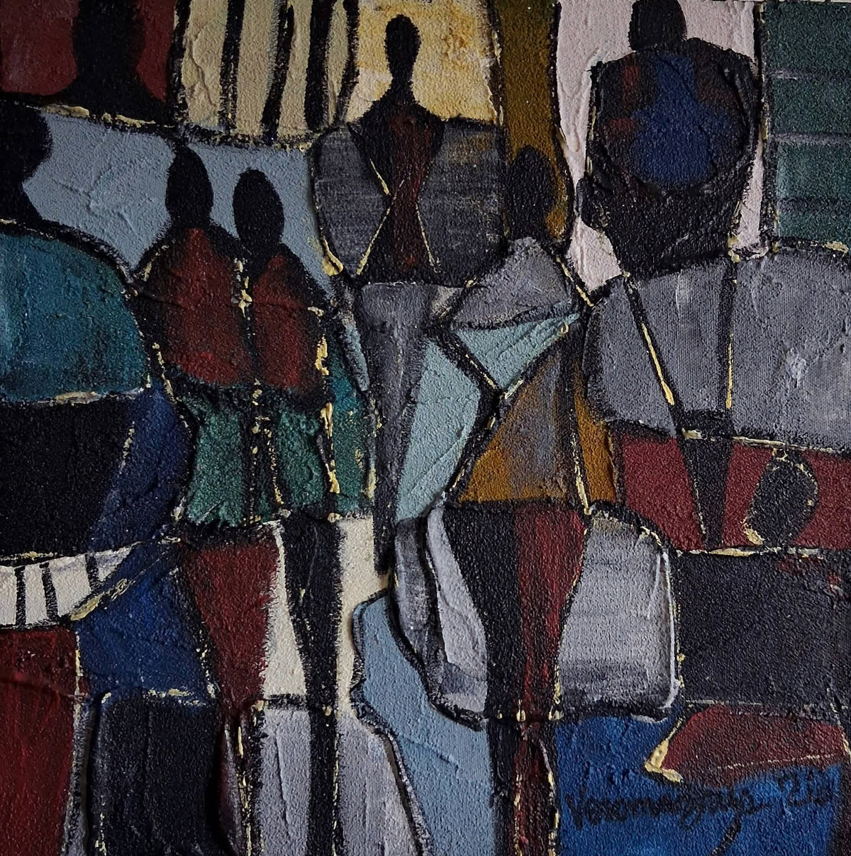Abstract Art Original Painting Street Walks By Vercmagnus