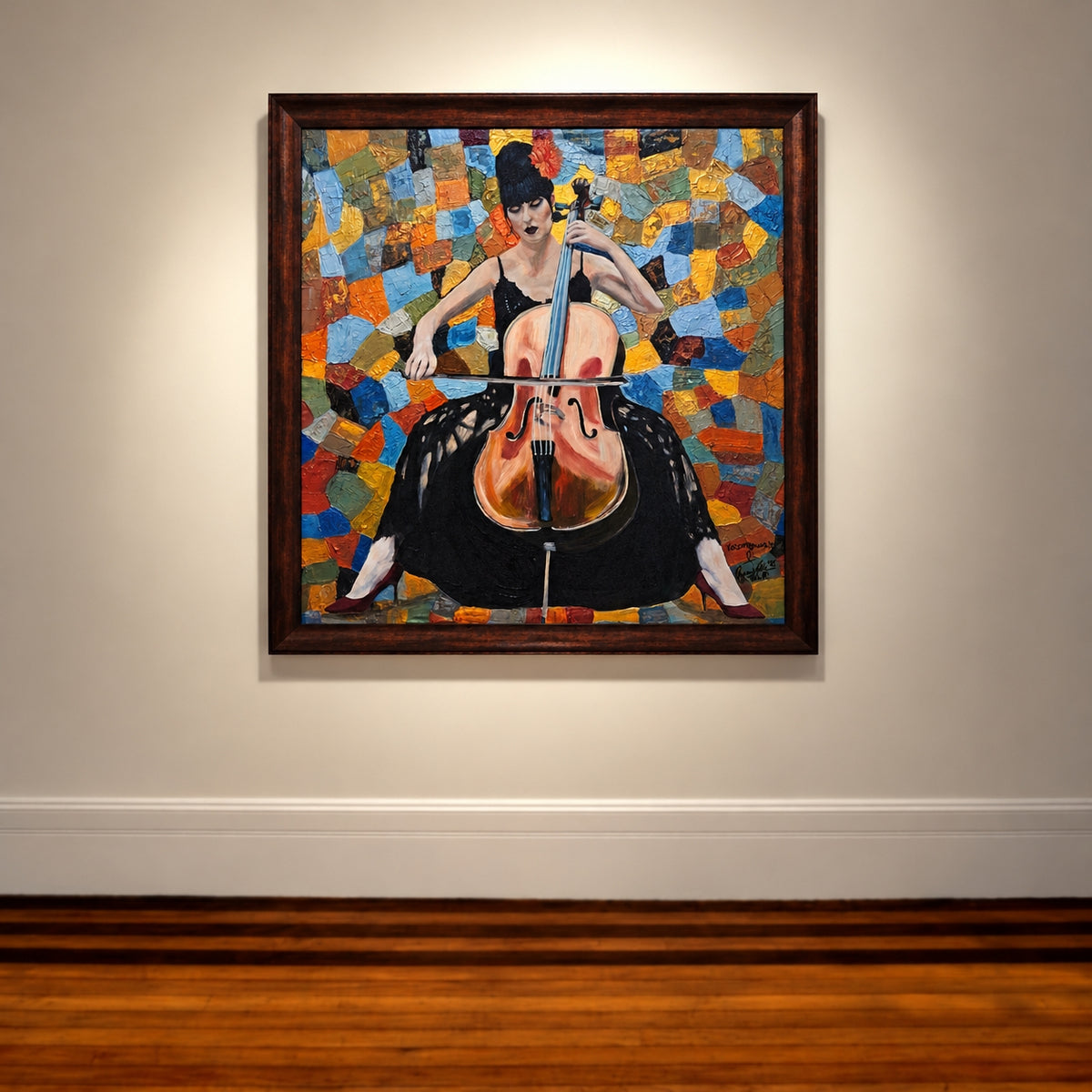 The Cello Player Impromptu Portrait Painting Collaborated Piece By QueenNoble and Vercmagnus