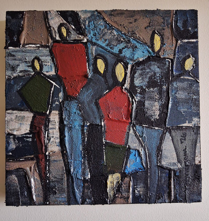 The Tourists Abstract Original Painting by Vercmagnus