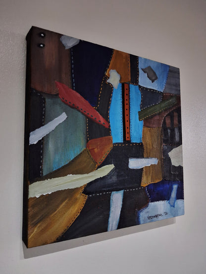The Designer By Vercmagnus Illusion Abstract Painting With Genuine Leather
