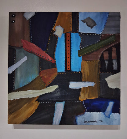The Designer By Vercmagnus Illusion Abstract Painting With Genuine Leather